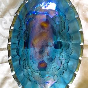 Indian Carnival Glass Blue